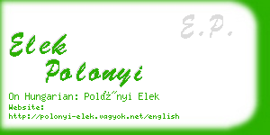 elek polonyi business card